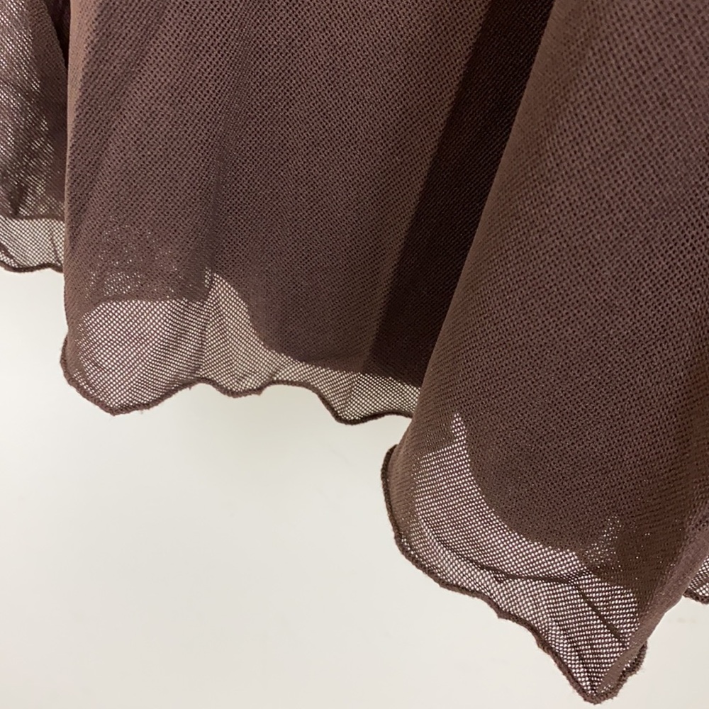 Vintage 90s Y2K brown nylon mesh  Slip dress - Picture 13 of 13